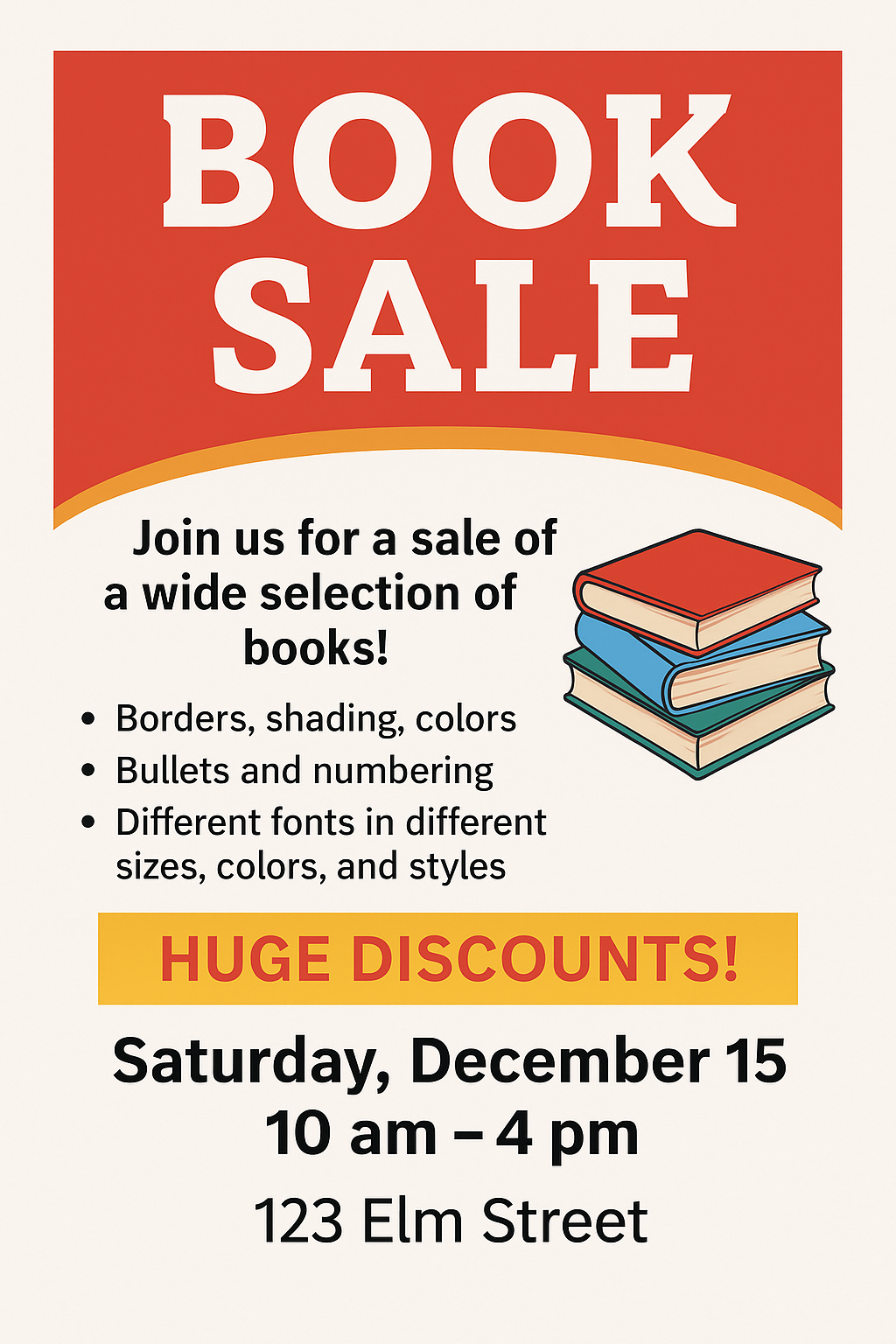 Sample Book Sale Flyer Design
